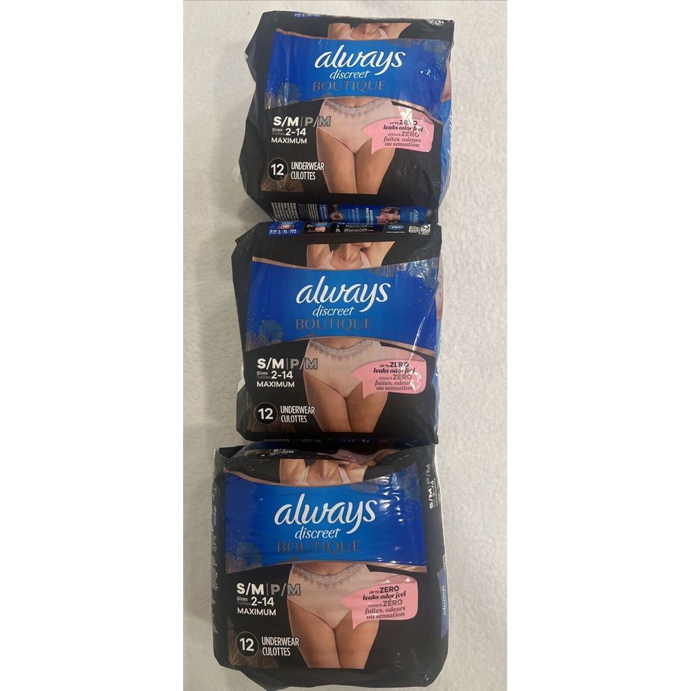 Always Discreet‎ Boutique Disposable Underwear - S/M - Maximum Absorbency, 36 ct